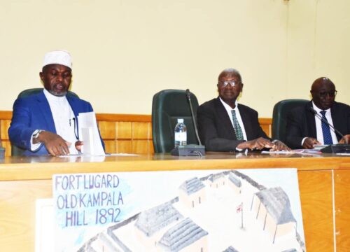 Cabinet minister @ Hon. Min. Col. Tom Butime during the religious tourism envisioning meeting with the religious leaders.