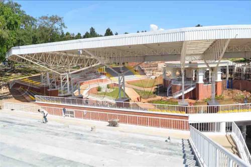 The back-view of the newly-constructed amphitheater at the Uganda Martyrs Anglican Shrine, Namugongo.
Photo by Mathias Mazinga